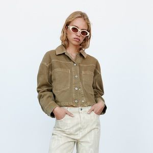 Zara Cropped Denim Overshirt